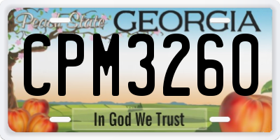 GA license plate CPM3260