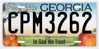 GA license plate CPM3262
