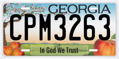 GA license plate CPM3263