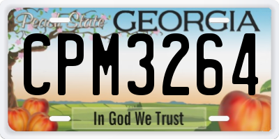 GA license plate CPM3264
