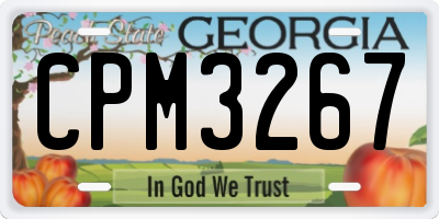 GA license plate CPM3267