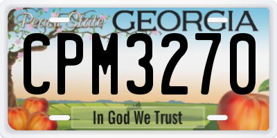 GA license plate CPM3270