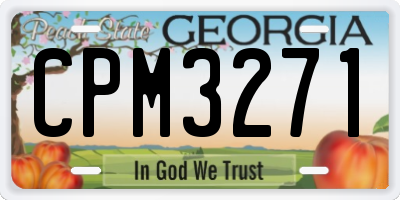 GA license plate CPM3271