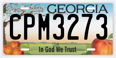 GA license plate CPM3273