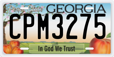 GA license plate CPM3275