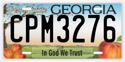GA license plate CPM3276