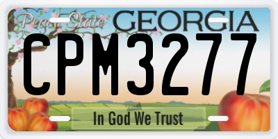 GA license plate CPM3277