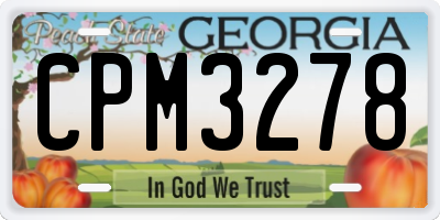 GA license plate CPM3278