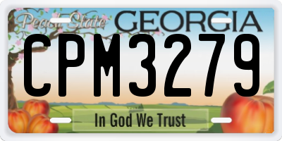 GA license plate CPM3279
