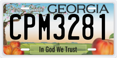 GA license plate CPM3281