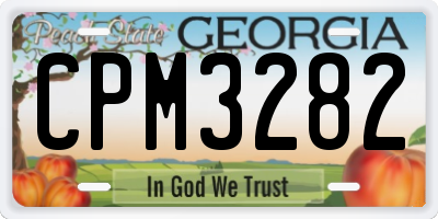 GA license plate CPM3282