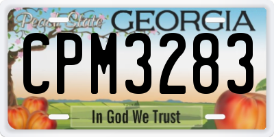GA license plate CPM3283
