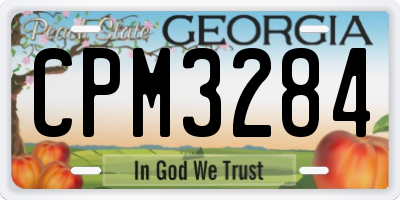 GA license plate CPM3284