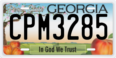 GA license plate CPM3285