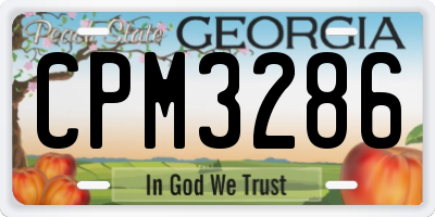 GA license plate CPM3286
