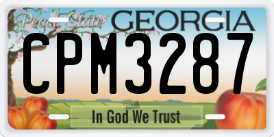 GA license plate CPM3287