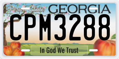 GA license plate CPM3288