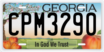 GA license plate CPM3290