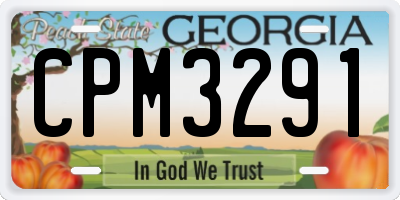 GA license plate CPM3291