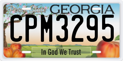 GA license plate CPM3295