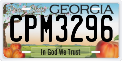 GA license plate CPM3296