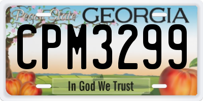GA license plate CPM3299