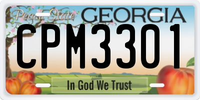 GA license plate CPM3301