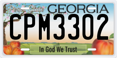 GA license plate CPM3302