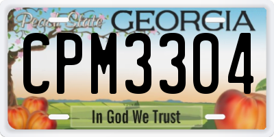 GA license plate CPM3304