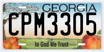 GA license plate CPM3305