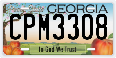 GA license plate CPM3308