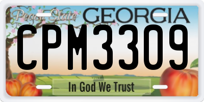 GA license plate CPM3309