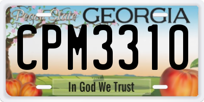 GA license plate CPM3310