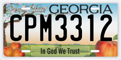 GA license plate CPM3312