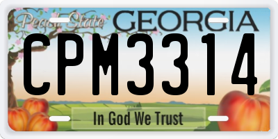 GA license plate CPM3314