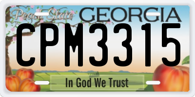 GA license plate CPM3315