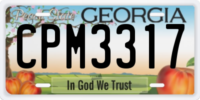 GA license plate CPM3317