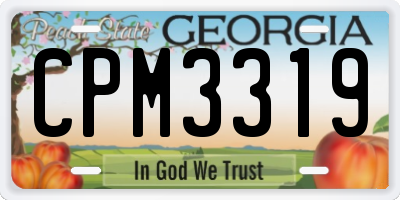 GA license plate CPM3319