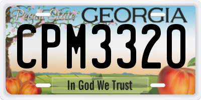 GA license plate CPM3320
