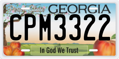 GA license plate CPM3322