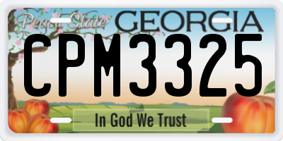 GA license plate CPM3325