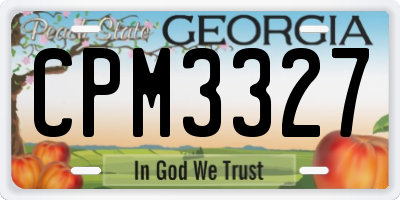 GA license plate CPM3327