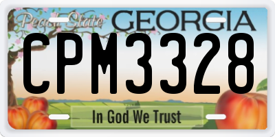 GA license plate CPM3328