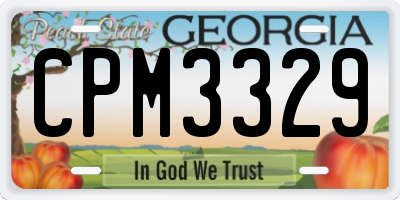 GA license plate CPM3329