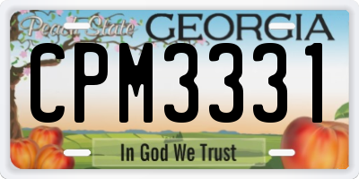 GA license plate CPM3331
