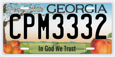 GA license plate CPM3332