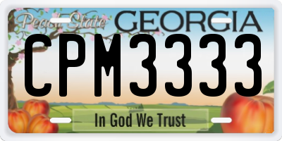 GA license plate CPM3333