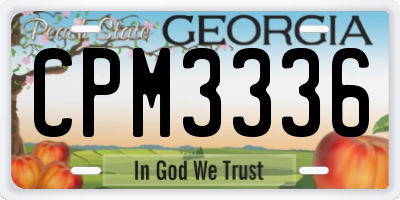 GA license plate CPM3336