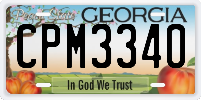 GA license plate CPM3340