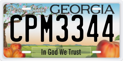 GA license plate CPM3344